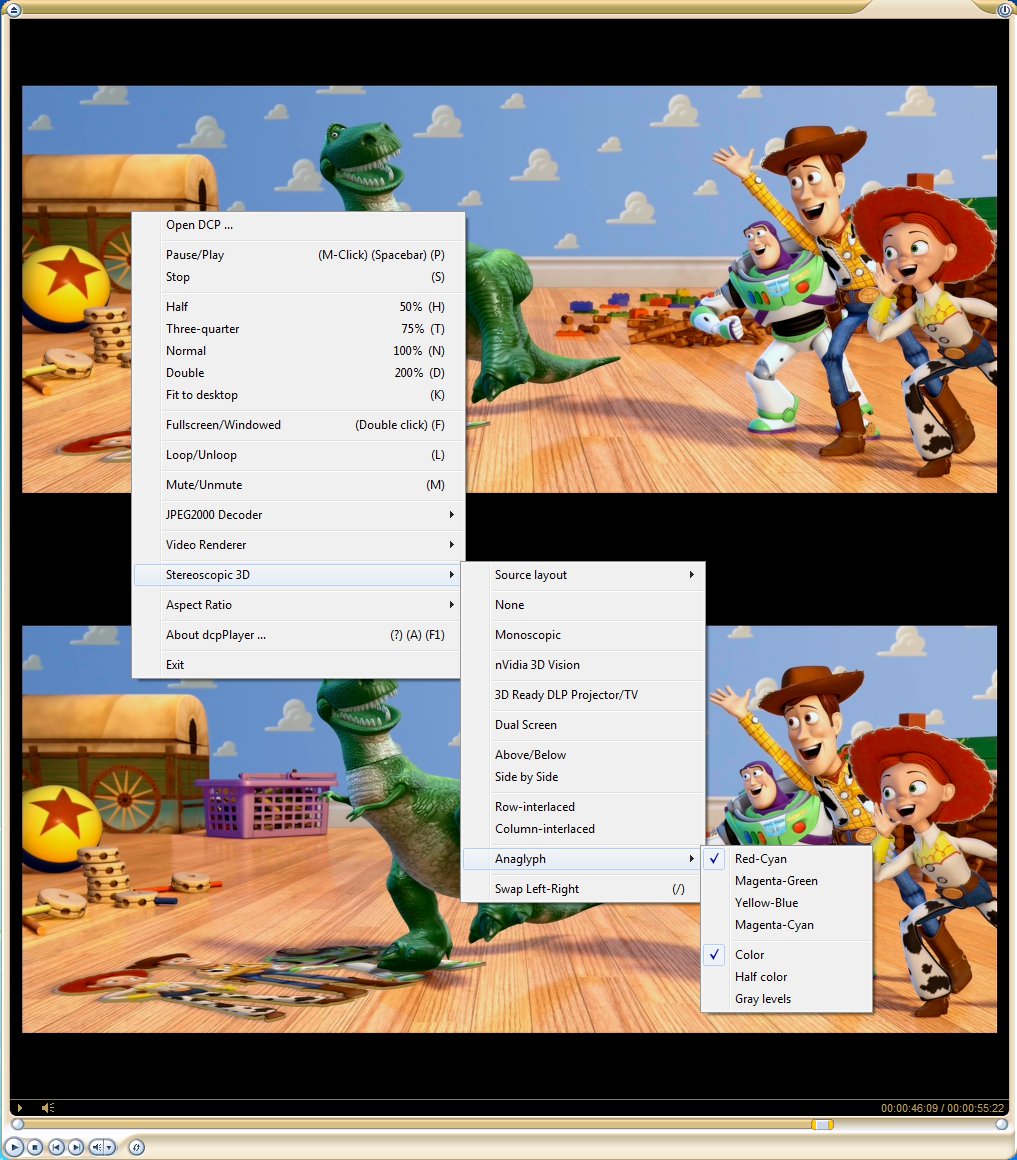 Stereoscopic 3D Options